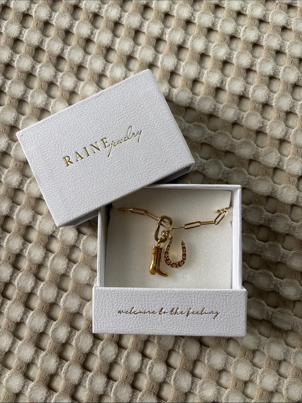 Raine Cowboy Collection Gold Charm Necklace